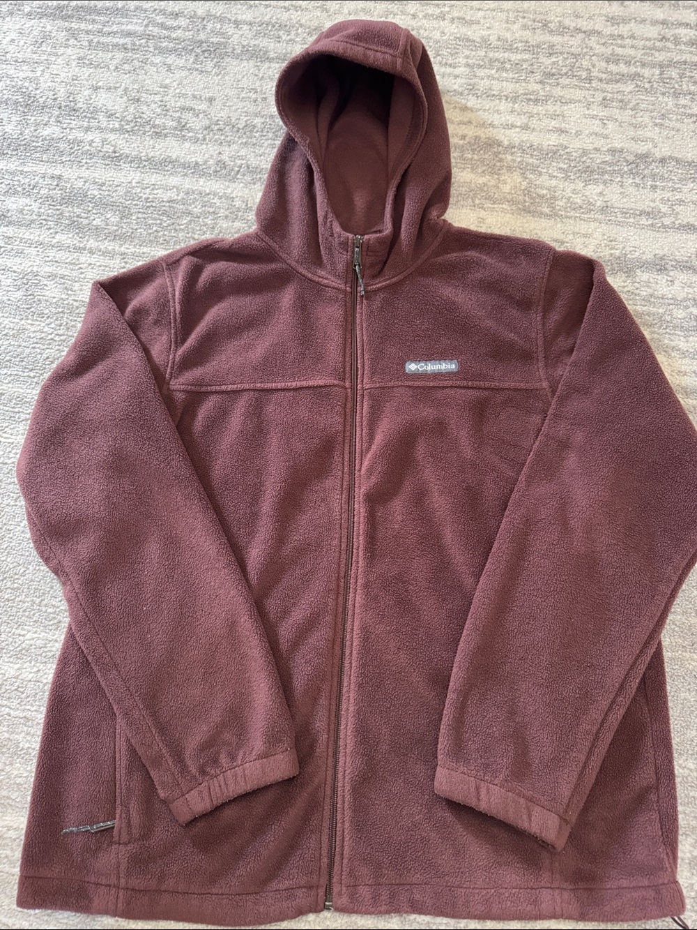 Columbia Burgundy Full-Zip Hooded Fleece Jacket